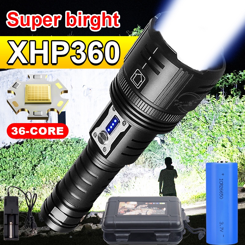 Xhp360 ไฟฉาย Led มีประสิทธิภาพ ชาร์จไฟได้ หลอดไฟพลังงานสูง | Shopee ...