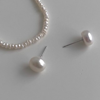 (โค้ด X8SFXJ ลด 20%) A.piece ต่างหูมุกแท้ เงินแท้ [all silver 925] freshwater pearl stud