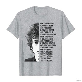 เสื้อยืดวงดนตรี♜Bob Dylan Forever Young Lyrics Mens T Shirt Sport Grey S 3XL bob dylan shirt shirts for women classic r