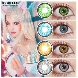 DORELLA 1 คู่ (2 ชิ้น) AYY BELLA Series คอสเพลย์สีอะนิเมะอุปกรณ์เสริมสำหรับดวงตาคอสเพลย์สีคอนแทคเลนส์ฮาโลวีน Eye Contacts รายปีใช้ 0.00 องศา