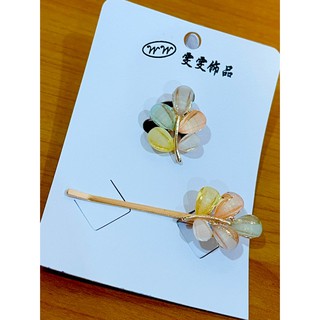 เซทยางมัดผม+กิ๊บติดผม ลายใบไม้ 🍂🍂