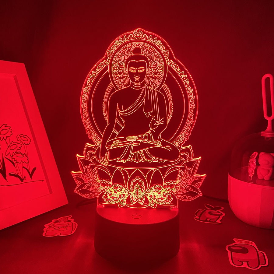โคมไฟนีออน-led-รูปพระพุทธรูป-3d-หลากสีสัน-เหมาะกับของขวัญวันเกิด-สําหรับตกแต่งโต๊ะ-ห้องนอน-เพื่อน