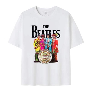เสื้อยืดวงดนตรีเสื้อยืดผ้าฝ้าย 100%เสื้อยืดวง The Beatles ลิขสิทธิ์แท้ 2020.S-3XLall size