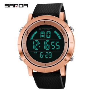 SANDA Stainless Steel Case Mens Digital Watches Top Brand Luxury Waterproof Military Sport Watch Relogio Masculino 410