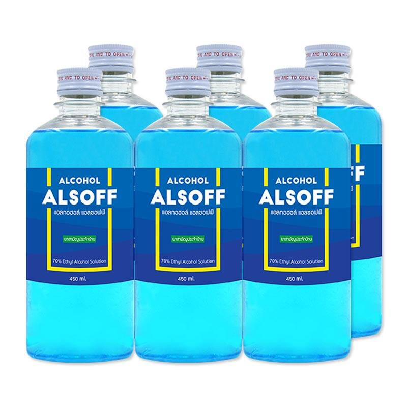 ALSOFF Alcohol แอลกอฮอล์เข้มข้น 70% แอลซอฟฟ์ (6ขวด) | Shopee Thailand