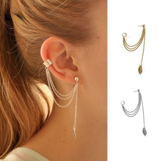 รูปภาพขนาดย่อของBoutiqueclothing1 Women Punk Rock Leaf Chain Tassel Dangle Ear Cuff Wrap Earrings Ear Clipv(A11-03-17)ลองเช็คราคา