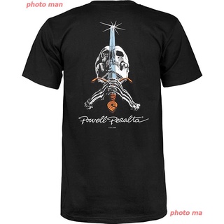 ราคาต่ำสุด!!ตลก ผ้าฝ้ายแท้  คู่ สบายๆ Powell Peralta Skull And Sword T-Shirt คู่รัก ภาษาญี่ปุ่น เด็กผู้ชาย เสื้อยืด เสื้