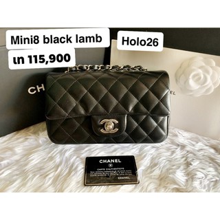 Chanel mini8 black lamb holo26