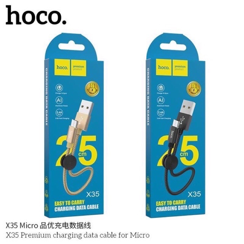 Hoco X35 สายชาร์จแบบสั้น25CM สำหรับmicro/ip/TypeC แท้100% | Shopee Thailand