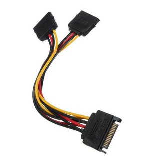 15 Pin SATA Male to 2x15-Pin Female Power Adapter Extension Cable Cord 7.68