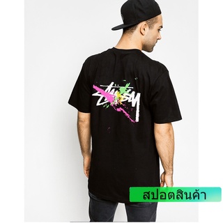 Stussy เสื้อยืดคอกลม แขนสั้น เนื้อผ้าฝ้าย สำหรับผู้ชายและผู้หญิง