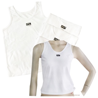 (แพ็ค3ตัว) เสื้อกล้ามขาว แบบป้ายดำ กล้ามขาวเด็กหญิง เนื้อผ้าcotton 100% Premium