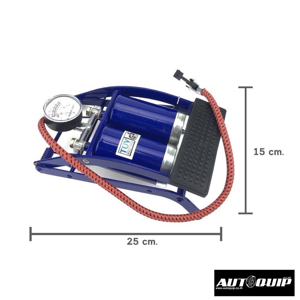 wave-ที่ปั้มลมแบบเท้าเหยียบท่อคู่-สูบลมรถยนต์-มอเตอร์ไซด์-จักรยานและอื่นพร้อมที่วัดลม