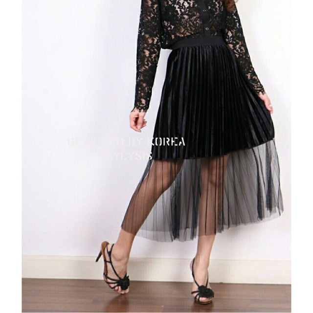 velvet-c-thru-pleat-skirt