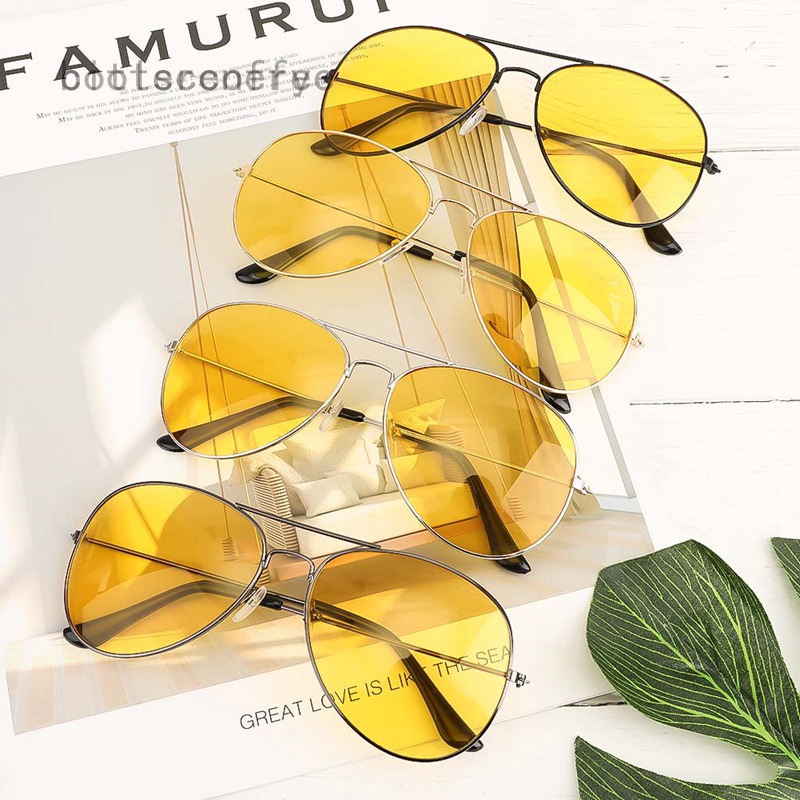 รูปภาพสินค้าแรกของแว่นตากันแดด UV 400 เลนส์สีเหลือง สำหรับทุกเพศ