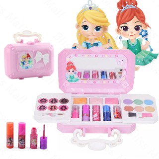 【จัดส่งที่รวดเร็ว】Girl Cosmetic Box เครื่องสำอางเด็ก ชุดแต่งหน้าของเล่นเด็กผู้หญิง ชุดแต่งหน้าเด็กลายเจ้าหญิงดิสนีย์