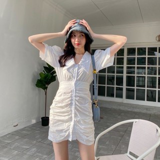 New💕FLAT2112  FT710 : START-UP DRESS white one size ของใหม่ ป้ายห้อย