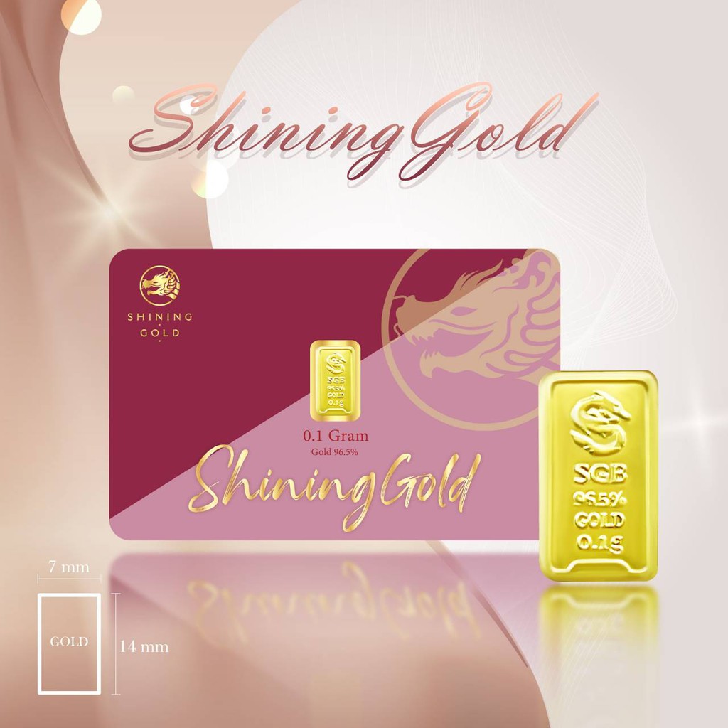 ภาพสินค้าSHINING GOLD แผ่นทอง ทองแท่ง 96.5% น้ำหนัก 0.1 กรัม จากร้าน shininggoldjewelry บน Shopee ภาพที่ 5