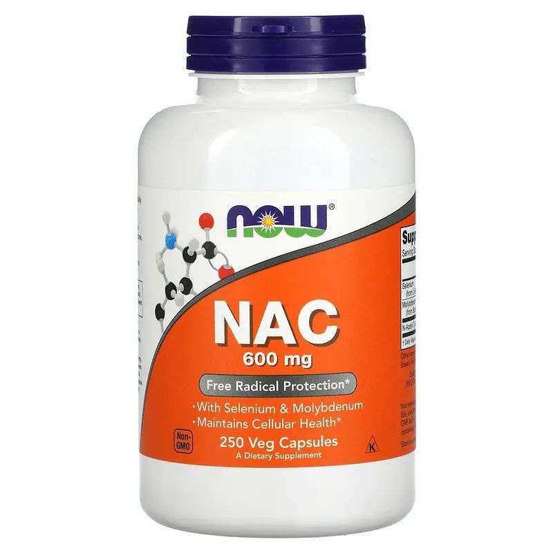 ภาพสินค้าNOW Foods, NAC, 600 mg, 100, 250 Veg Capsules สร้างกลูต้าไธโอน ผิวขาว กระจ่างใส บำรุงปอด บำรุงตับ จากร้าน eucerinthiiland บน Shopee ภาพที่ 1