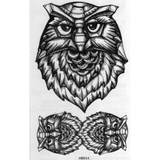 Tattoo ลาย นกฮูก Owl แท็ททู สติกเกอร์ HM804