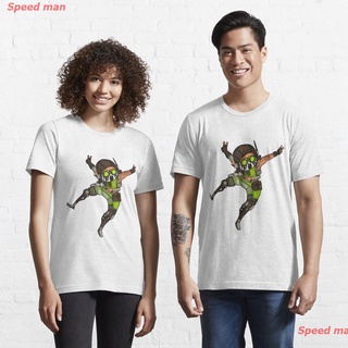 ราคาระเบิดSpeed man เอเพ็กซ์เลเจนส์ เสื้อapex legends Apex Legends Octane Caricature Essential T-Shirt เสื้อคู่รัก ผู้ชา