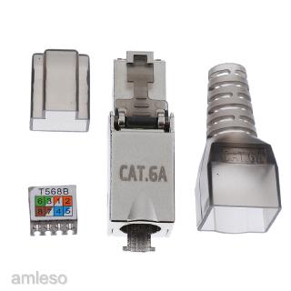 ภาพหน้าปกสินค้า[AMLESO] RJ45 Shielded Connector Cat6A Crimp Modular Connector Network Plug 8P8C ที่เกี่ยวข้อง