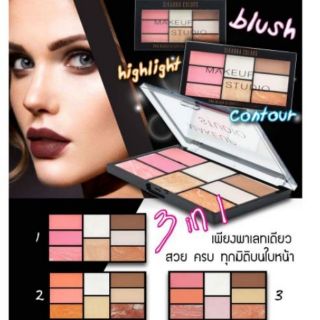 ****no box sale**** พาเลท 3 IN 1 PRO BLUSH & CONTOUR & HIGHLIGHT  สวยครบทุกมิติบนใบหน้า