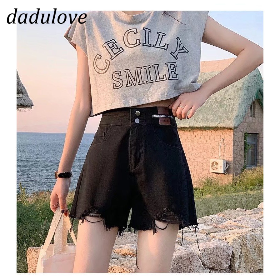 dadulove-2022-summer-new-denim-shorts-high-waist-loose-wide-leg-ripped-pants-niche-fashion-womens-clothing