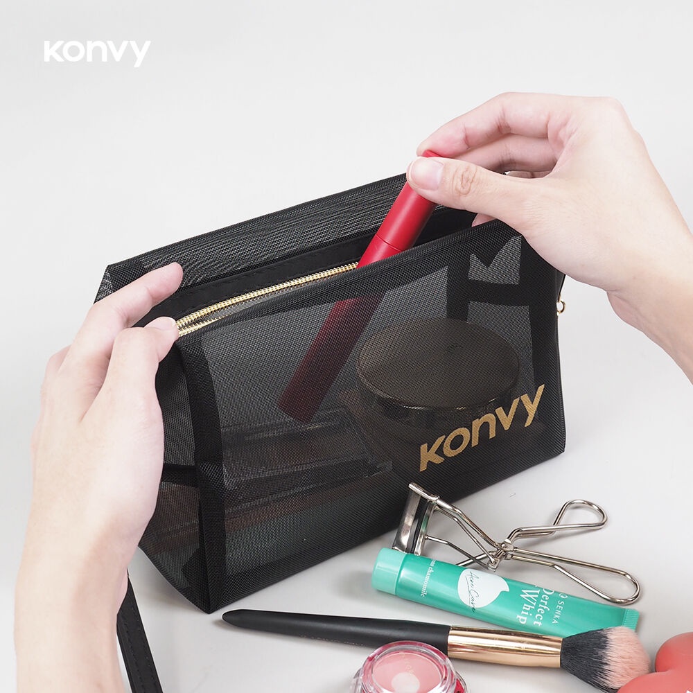 ข้อมูลเพิ่มเติมของ คอนวี่ Konvy Mesh Square Octagon Bag กระเป๋าตาข่ายสีดำ ทรงสี่เหลี่ยม.