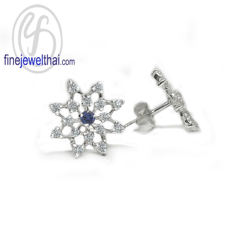 finejewelthai-ต่างหูไพลิน-ไพลิน-ต่างหูเงินแท้-ต่างหูพลอย-ต่างหูเพชรcz-blue-sapphire-silver-earring-birthstone-e1094bl