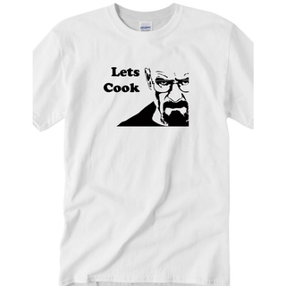 เสื้อยืดโอเวอร์ไซส์เสื้อยืดคอกลม ผ้าฝ้าย พิมพ์ลาย Lets Cook Heisenberg Walter White Breaking Bad Inspired แฟชั่นคลาสสิก