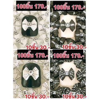 🎀 โบว์ปั๊มลายแบร์น พร้อมส่ง 🎀 10ชิ้น