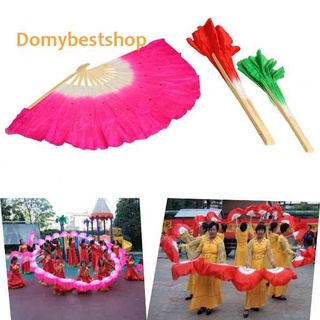 [Domybestshop.th] พัดไม้ไผ่ ผ้าไหม หลากสี สไตล์จีน สําหรับเต้นรํา