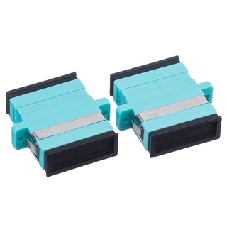 Free Shipping 50PCS/Lot SC/UPC OM3 Aqua Fiber Optic Adaptor,Flange Joint SC-SC Multi Mode Duplex Fiber Coupler Connector