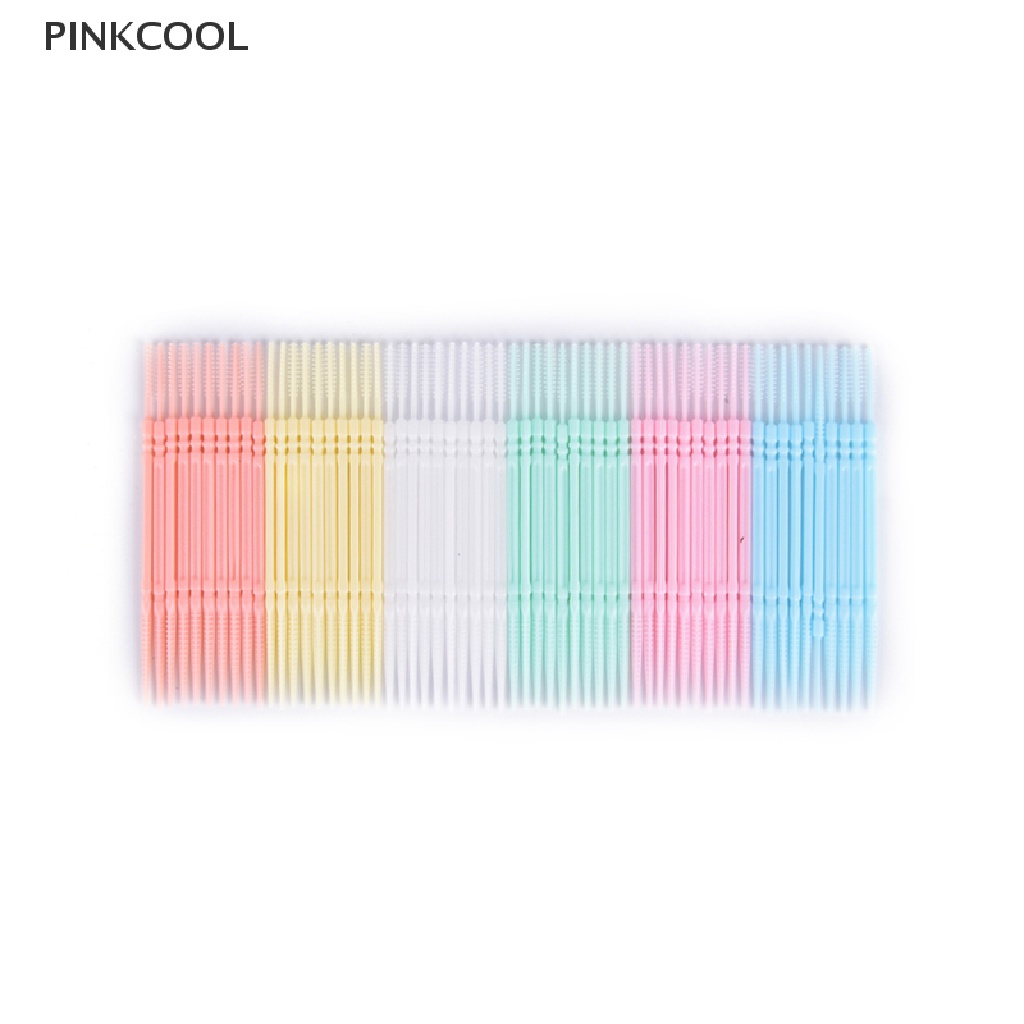 pinkcool-ไม้จิ้มฟันพลาสติก-2-ทาง-100-ชิ้น