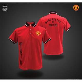 สินค้า เสื้อโปโล ลิขสิทธิ์แท้ แมนยู Man U ( ชาย ) รุ่น MUFC 002 สีแดง