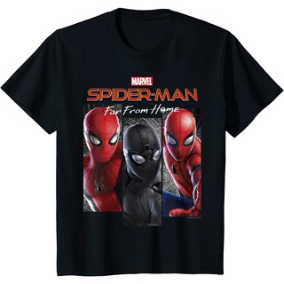 เสื้อยืดผ้าฝ้ายพรีเมี่ยม เสื้อยืด พิมพ์ลายโลโก้ Marvel Spider-Man Far From Home