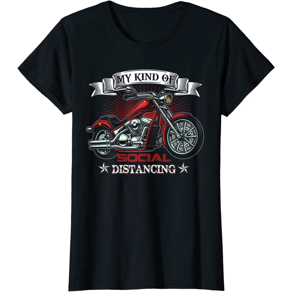 เสื้อยืด-ผ้าฝ้าย-พิมพ์ลาย-my-kind-of-social-distancing-funny-motorcycle-biker-quotes-สําหรับผู้ชาย