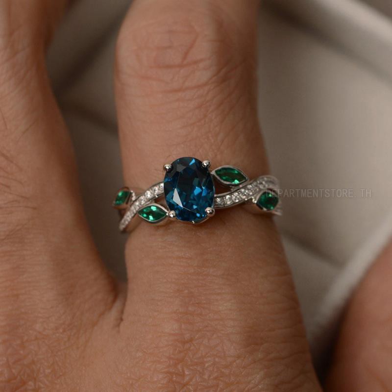 plinth-แหวนเงินแท้-925-แหวนพลอยโทแพซสีสันทะเลสีฟ้าสมบัติสีสวยหรู90