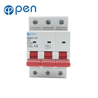 3P 125A  10kA breaking capacity MCB min circuit breaker over load /short circuit protection 35mm Din Rail