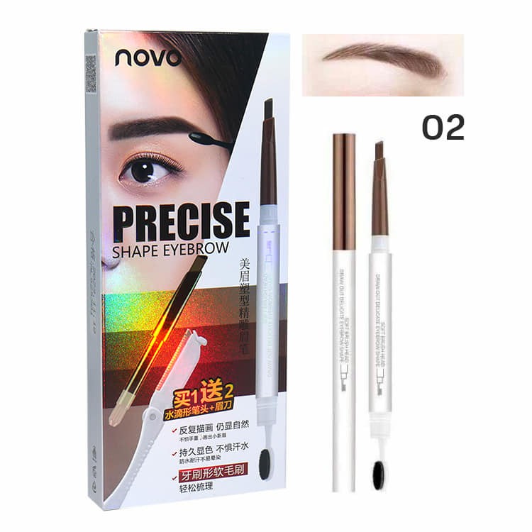 ดินสอเขียนคิ้ว-novo5253-ใหม่-ของแท้-โนโว-novo-precise-shape-eyebrow
