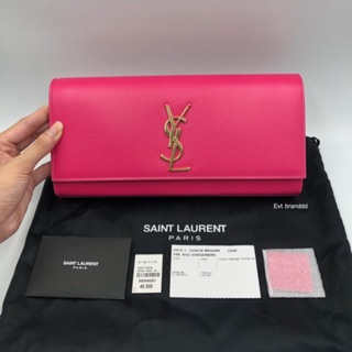 Used once ใหม่มากกก YSL clutch pink caviar size 10.5