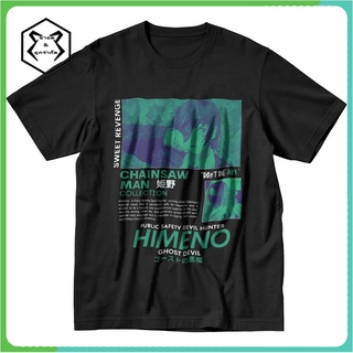 เสื้อยืดแขนสั้น คอกลม ผ้าฝ้าย ทรงหลวม ลายการ์ตูนอนิเมะ Chainsaw Man Himeno สไตล์ฮาราจูกุ สําหรับผู้ชาย