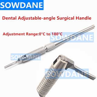 New Stainless Steel Dental Scalpel Handle No.3 Dentist Surgical Blade Handle Adjustable 180° Range Rotatable Type