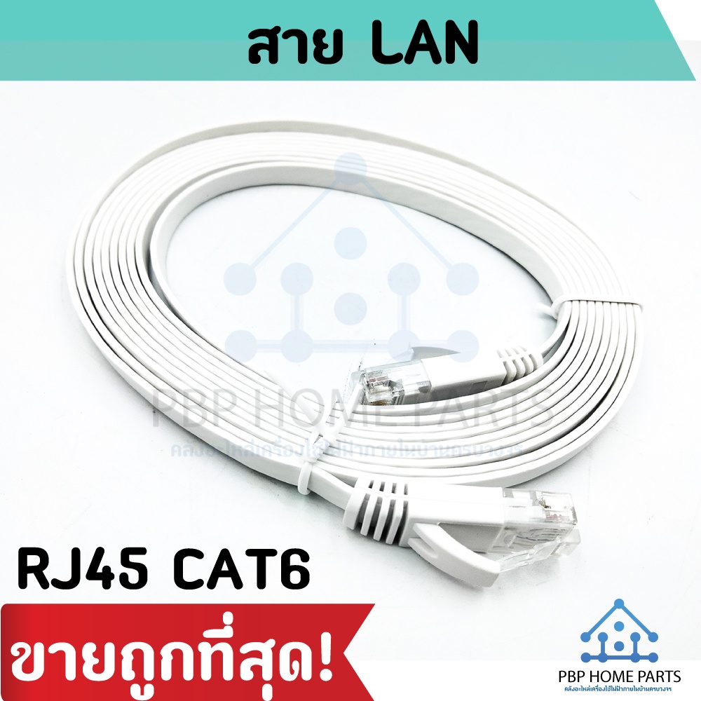 สายแลน Lan Cat6 1000Mbps RJ45 CAT6 Flat LAN Cable Ethernet รองรับ ...