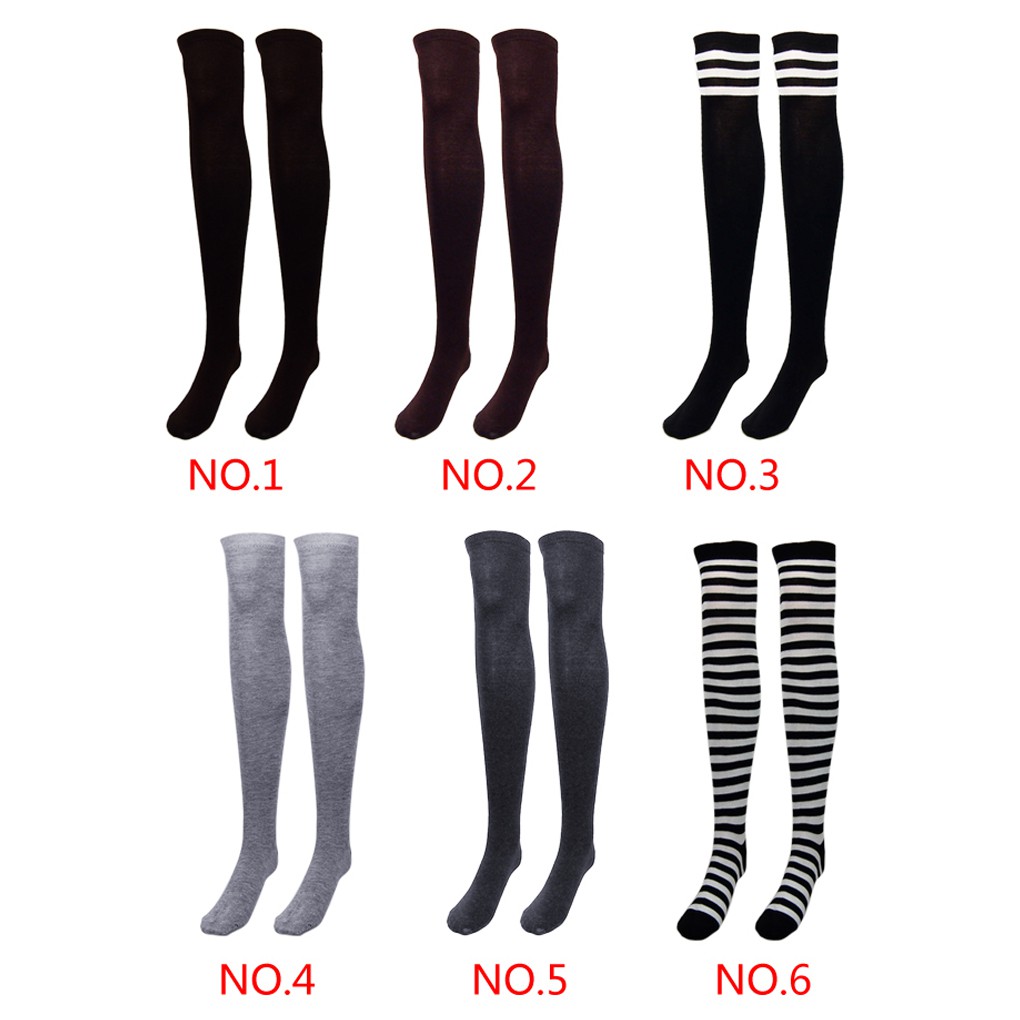ถุงเท้าขาสูงหนาลายถุงน่องยาวถึงหัวเข่าสำหรับผู้หญิง