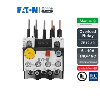 EATON ZB12-10 Overload relay การปรับกระแส 6-10A 1N/O+1N/C ใช้กับคอนแทคเตอร์รุ่น DILM7,9,12 - Moeller series