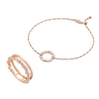 A.CEMI  Heart Bouquet Ring + Bracelet Set