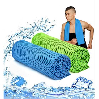 ผ้าเย็น "Super Cooling towel" ผ้าซับเหงื่อ ทำความเย็น