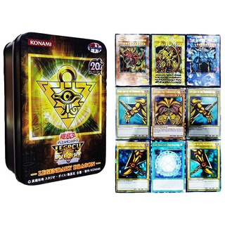 สินค้า Yugioh Cards พร้อมกล่องดีบุก Yu Gi Oh การ์ดโฮโลแกรมเวอร์ชั่นภาษาอังกฤษโกลเด้นลิงค์ 72 ชิ้น